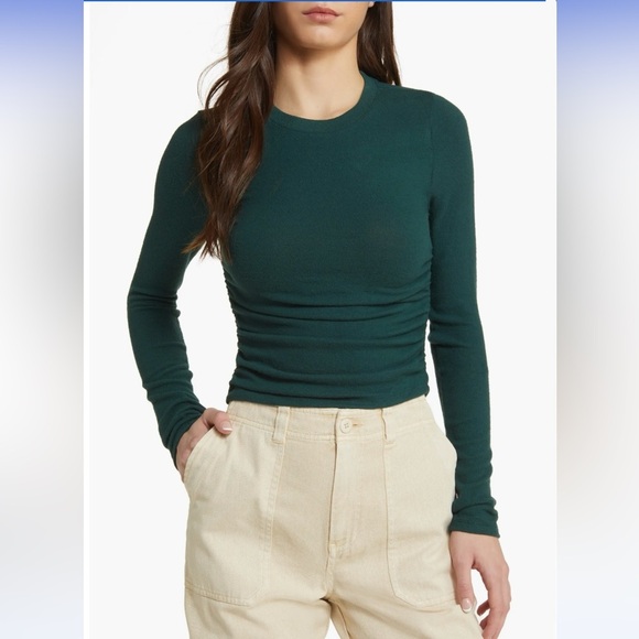 Madewell Brushed Jersey Ruched Long-Sleeve Tee - Picture 2 of 4